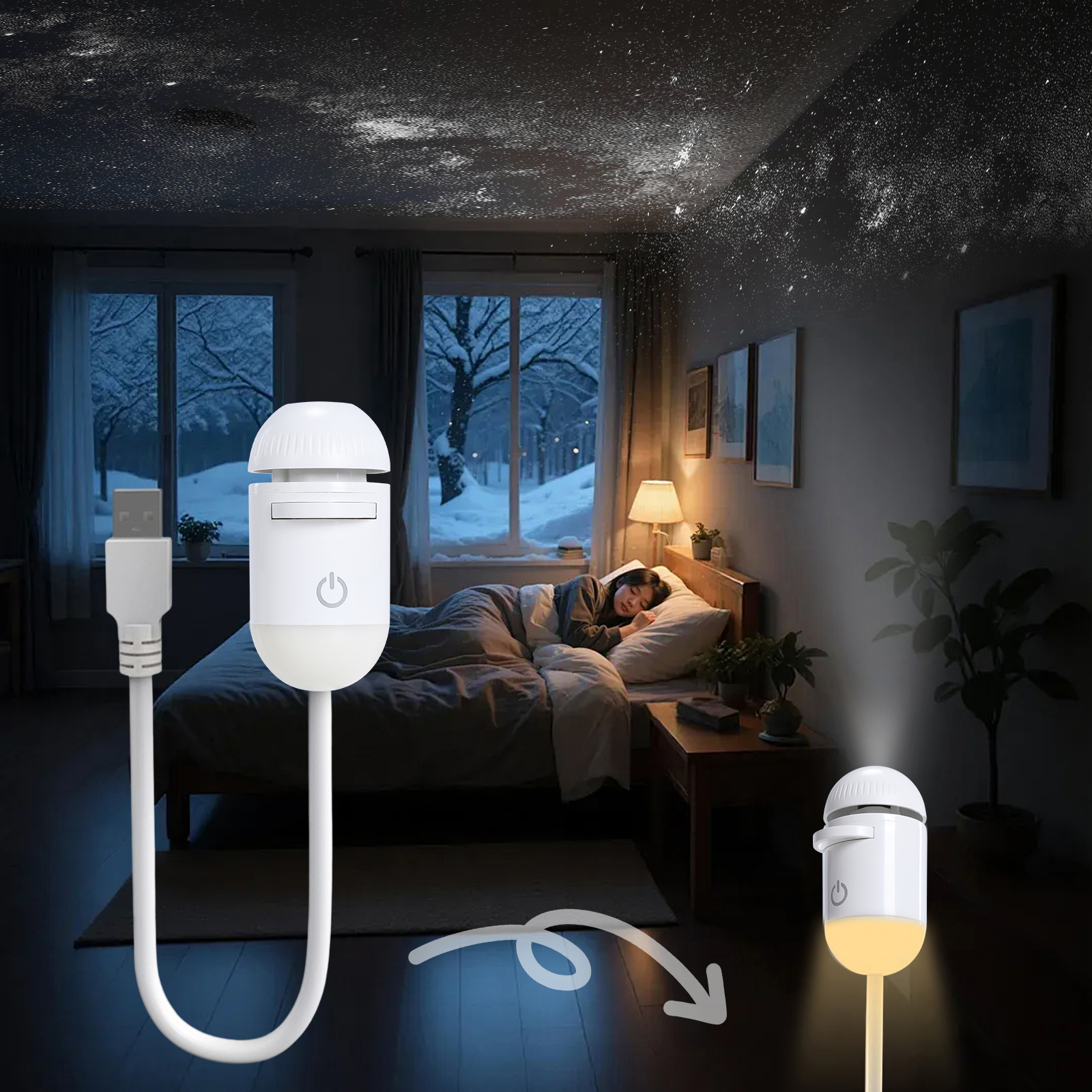 3D Printer Resin - 2-in-1 Mini Galaxy 360° Rotate LED