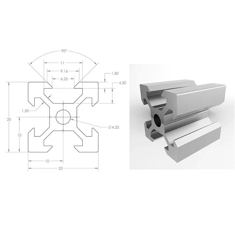 2Pcs Openbuilds 2020 V-Slot Al - V Slot Aluminum Extrusion recensione e prezzo