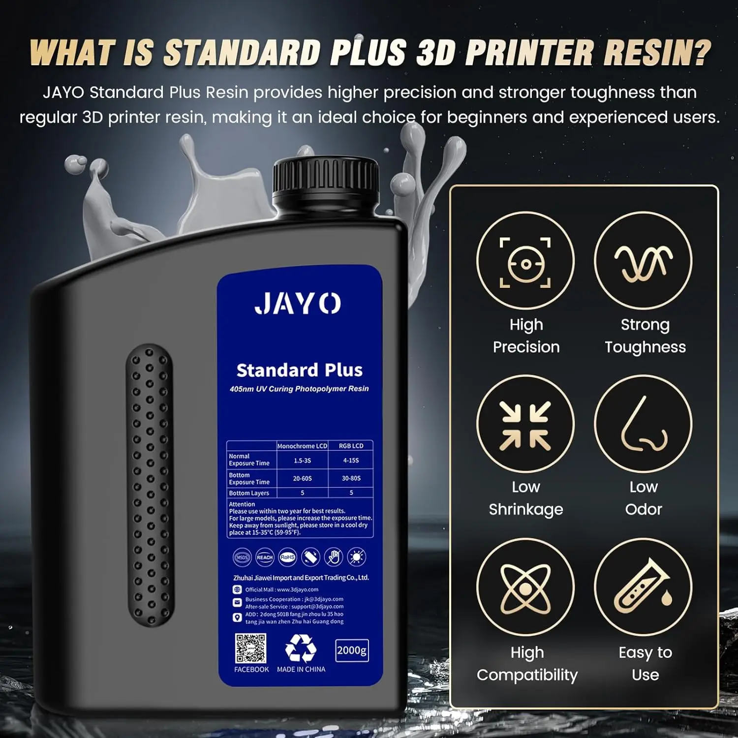 JAYO Standard /ABS-Like/ Water - 3D Printing Uv Resin recensione e prezzo