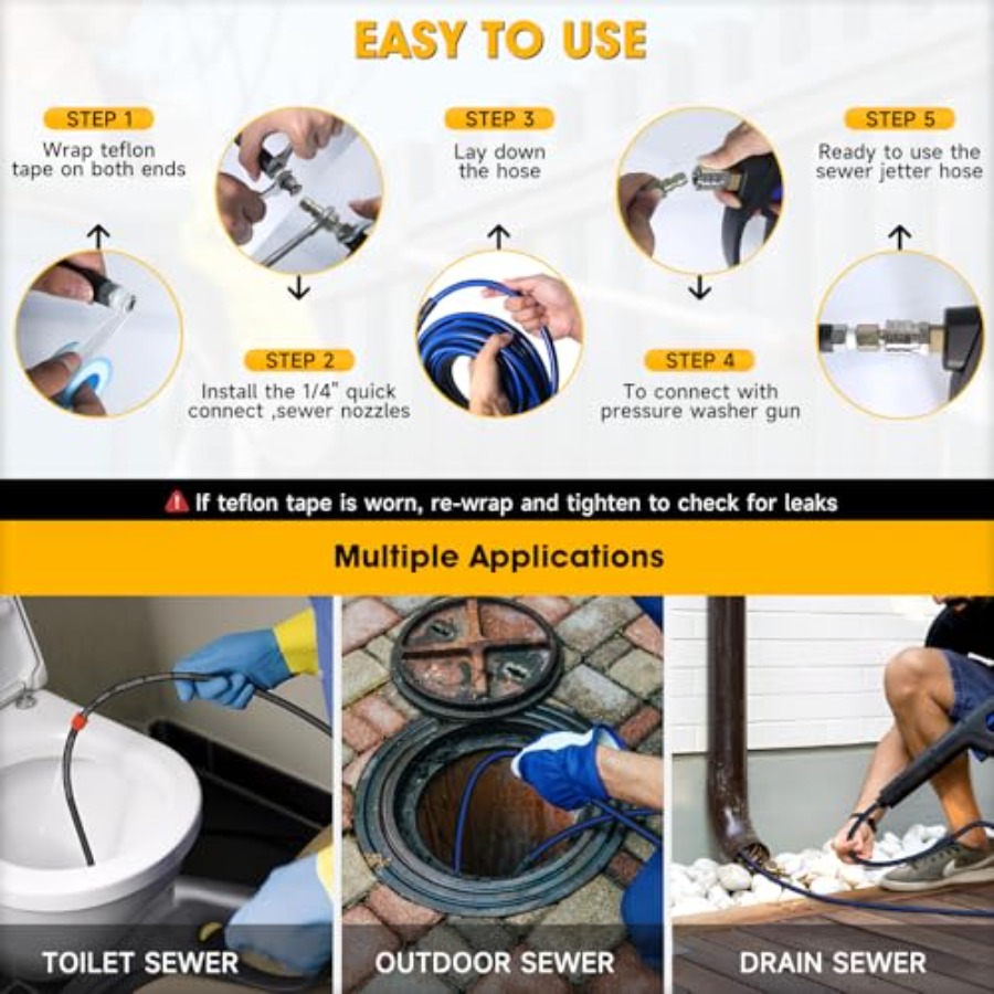 Sewer Jetter Kit for Pressure  - Nozzle Cleaning Kit recensione e prezzo