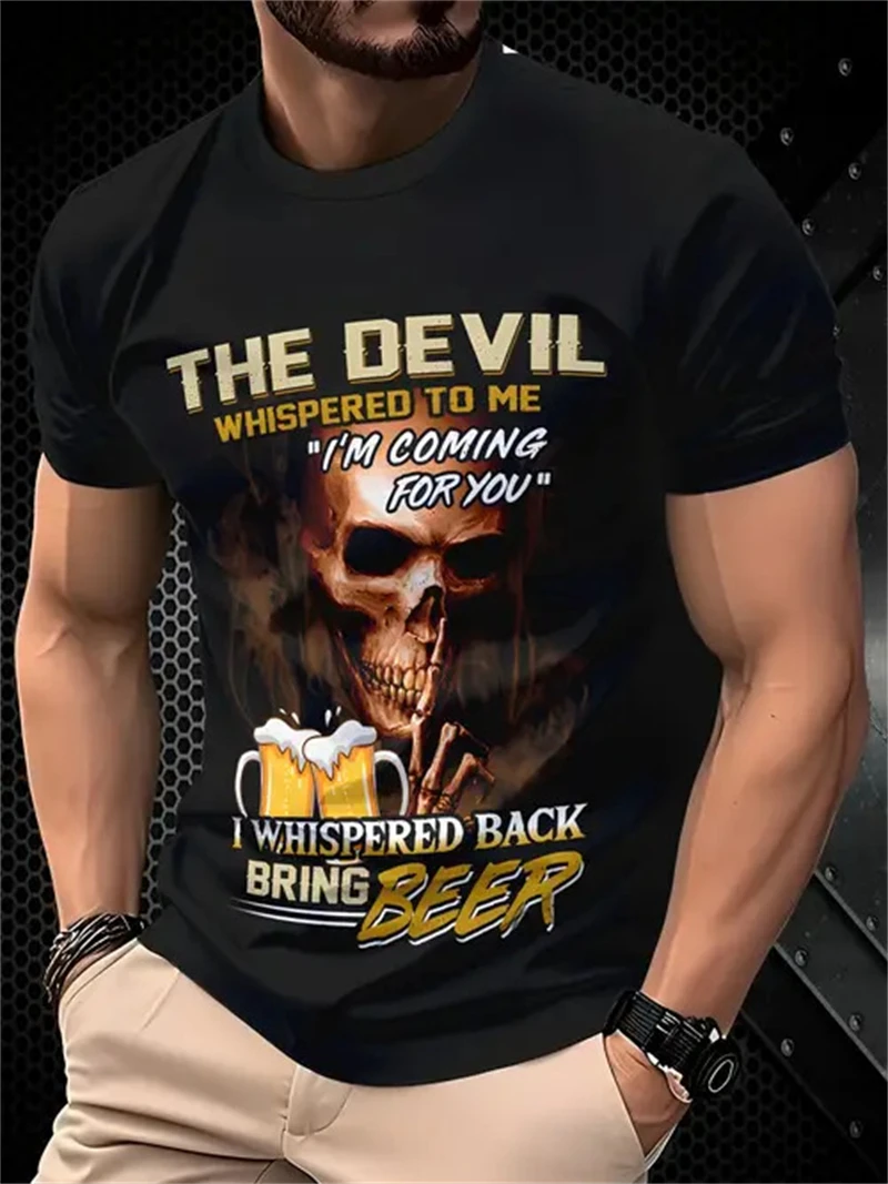 Men's Devil Beer Quote Print T - 3D Printing Quotes recensione e prezzo