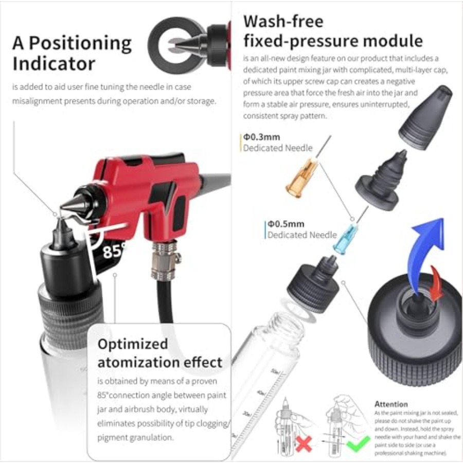 No-Clean Airbrush Kit with Dis - Nozzle Cleaning Kit recensione e prezzo