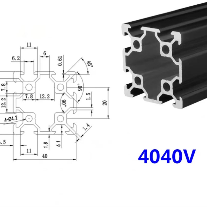 1PCS 4040 V-slot 4040V Black A - V Slot Aluminum Extrusion recensione e prezzo