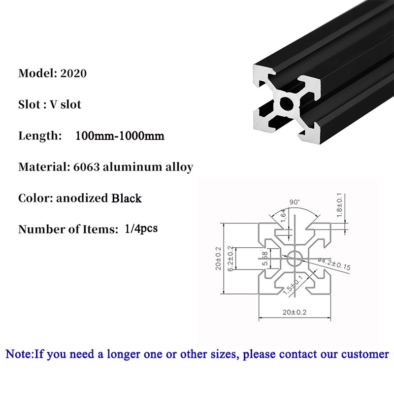 1/4PCS 2020 V-slot 2020V Europ - V Slot Aluminum Extrusion recensione e prezzo