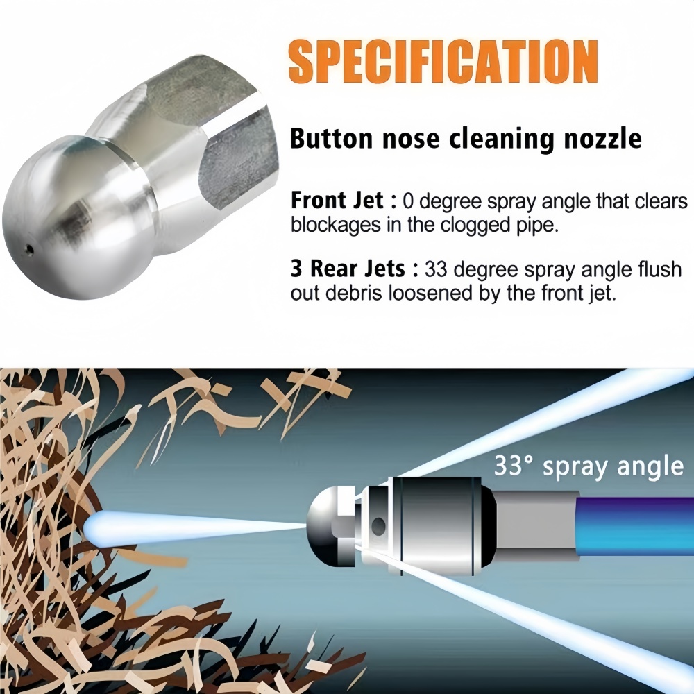 0.5~50m Sewer Cleaning Hose Hi - Nozzle Cleaning Kit recensione e prezzo