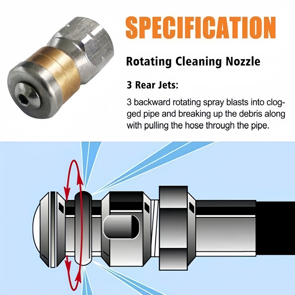 0.5~50m Sewer Cleaning Hose Hi - Nozzle Cleaning Kit recensione e prezzo