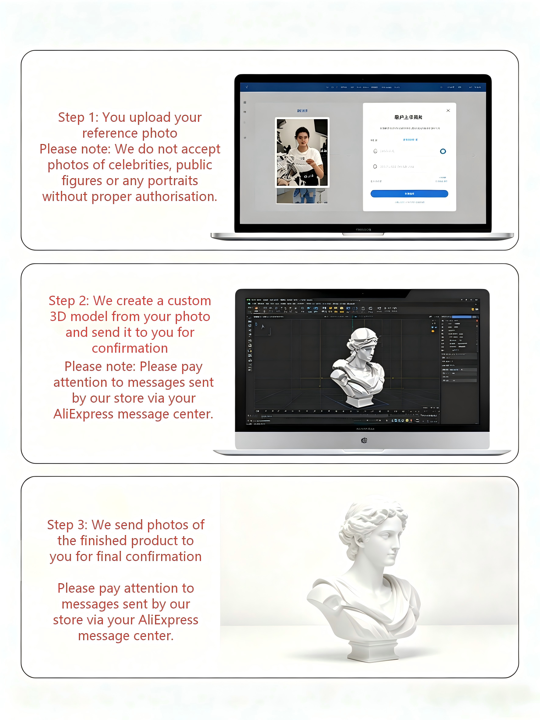 Custom 3D Bust Figurine, Perso - 3D Printing Ultem recensione e prezzo